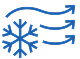 CoolBot logo featuring a snowflake and airflow lines, symbolizing agricultural refrigeration solutions for preserving freshness and extending shelf life.